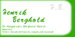 henrik berghold business card